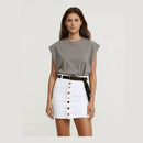 ladies Skirts uk,  Women Model In New Casual Fashion White Short Skirt