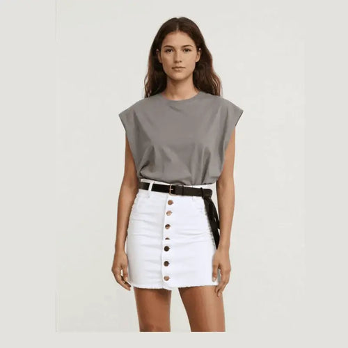 ladies Skirts uk,  Women Model In New Casual Fashion White Short Skirt