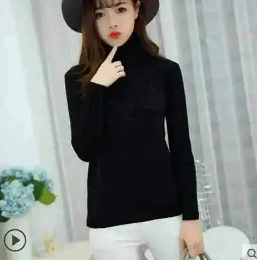 Women Wearing Black Sweater 2025 Autumn Winter Cashmere Knitted 