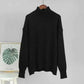 Women Wearing Black Sweater Autumn Winter New High Neck