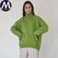 Women Wearing Fruit Green Sweater Autumn Winter New High Neck
