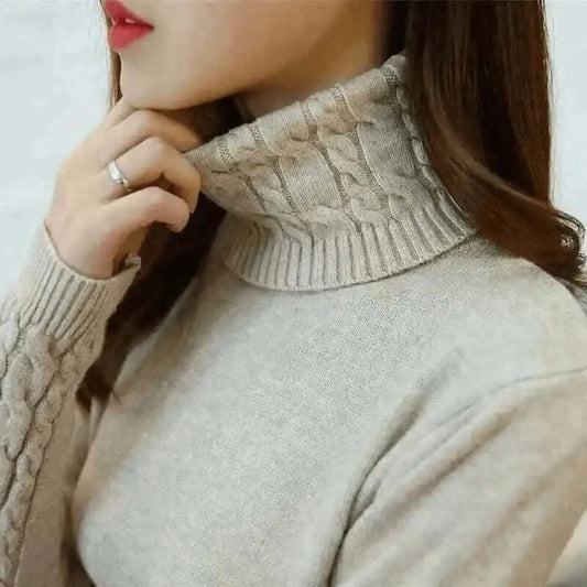 Women Wearing Khaki Sweater 2025 Autumn Winter Cashmere Knitted 