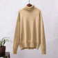 Women Wearing Khaki Sweater Autumn Winter New High Neck
