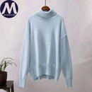 jumpers offers Women Wearing Sky Blue Sweater Autumn Winter New High Neck