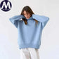 Women Wearing Sweater Autumn Winter New High Neck