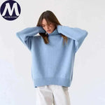 Women Wearing Sweater Autumn Winter New High Neck