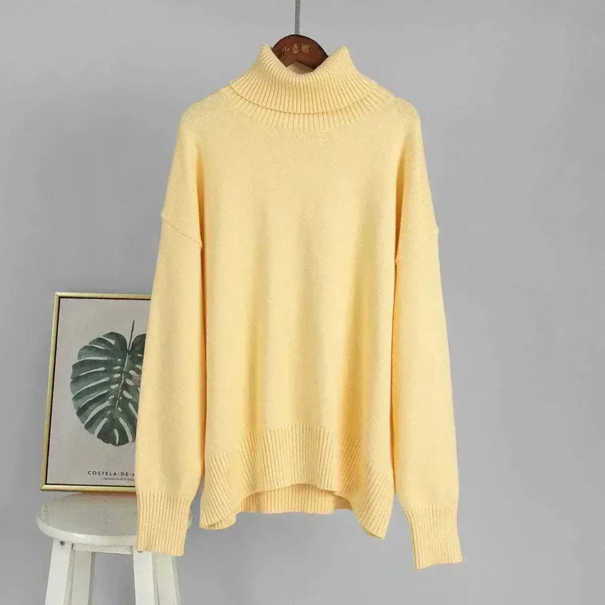 Women Wearing Sweater Autumn Winter New High Neck