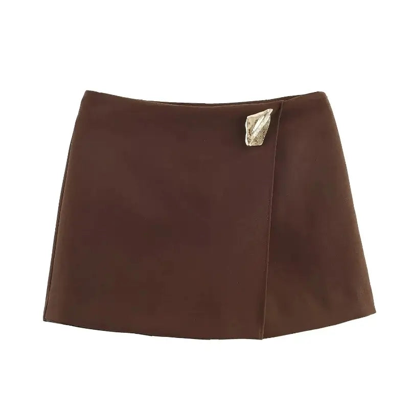ladies skirts uk, Women's Mini Skirt Autumn Winter Solid Chocolate