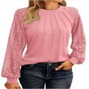 ladies summer tops uk, Women's Round Pink Lantern Long Casual Top
