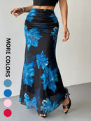 ladies skirts uk, Women's Skirt Elegant Female Casual Slim Versatile Knitted Blue front 