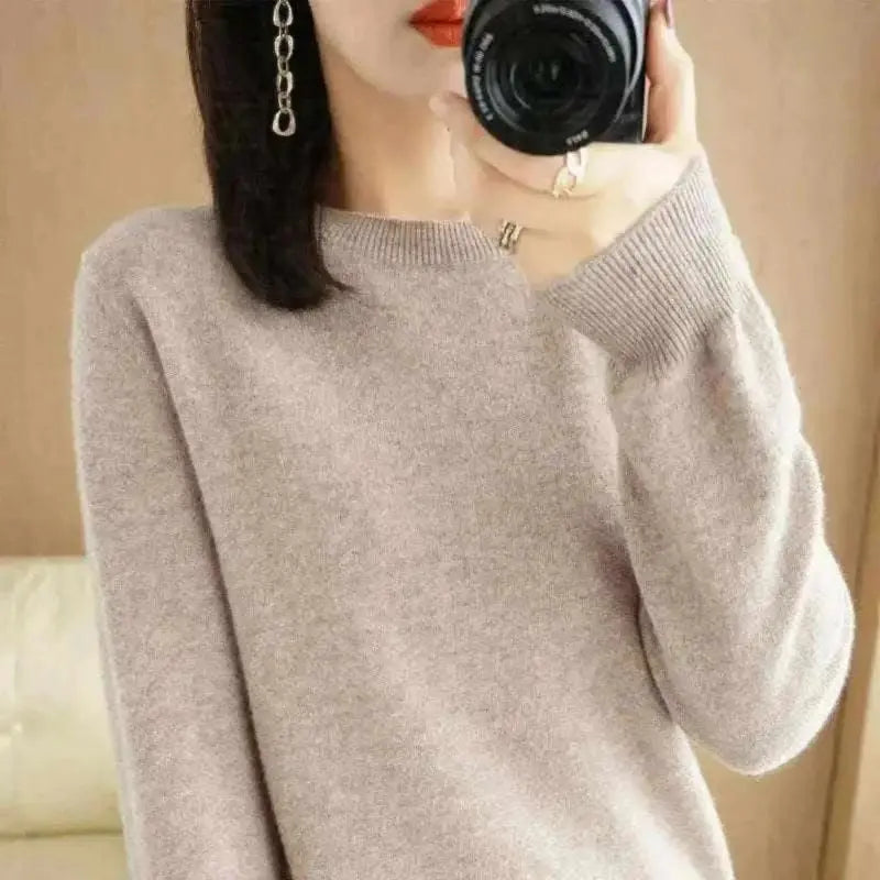 Women's Warm Sweater Round Neck Pullover