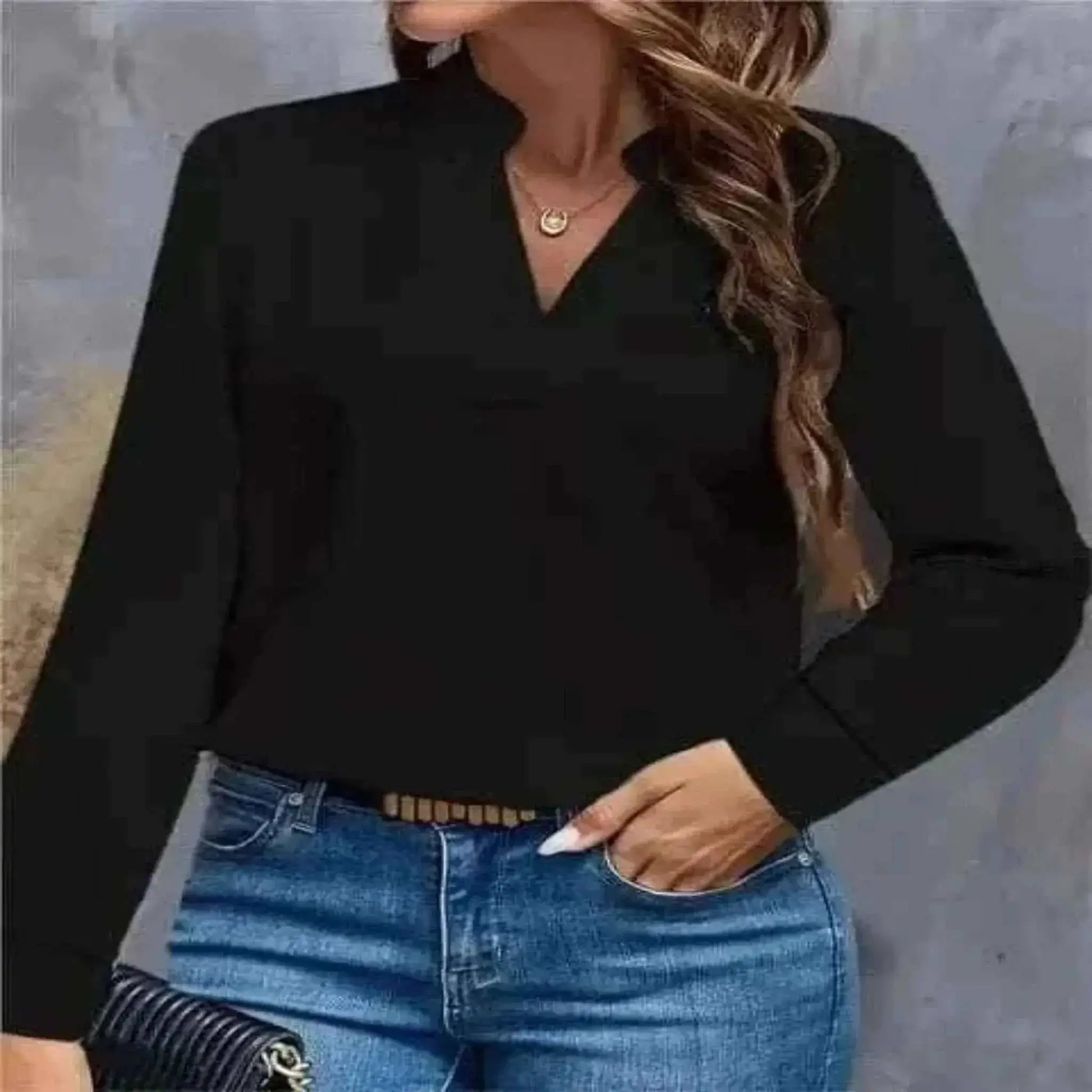 ladies summer tops uk, Women Wearing Youth Top Mujer Elegant Black Chiffon Blouse Spring Autumn Casual Long Sleeve