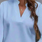 ladies summer tops uk, Women Wearing Youth Top Mujer Elegant Blue Chiffon Blouse Spring Autumn Casual Long Sleeve