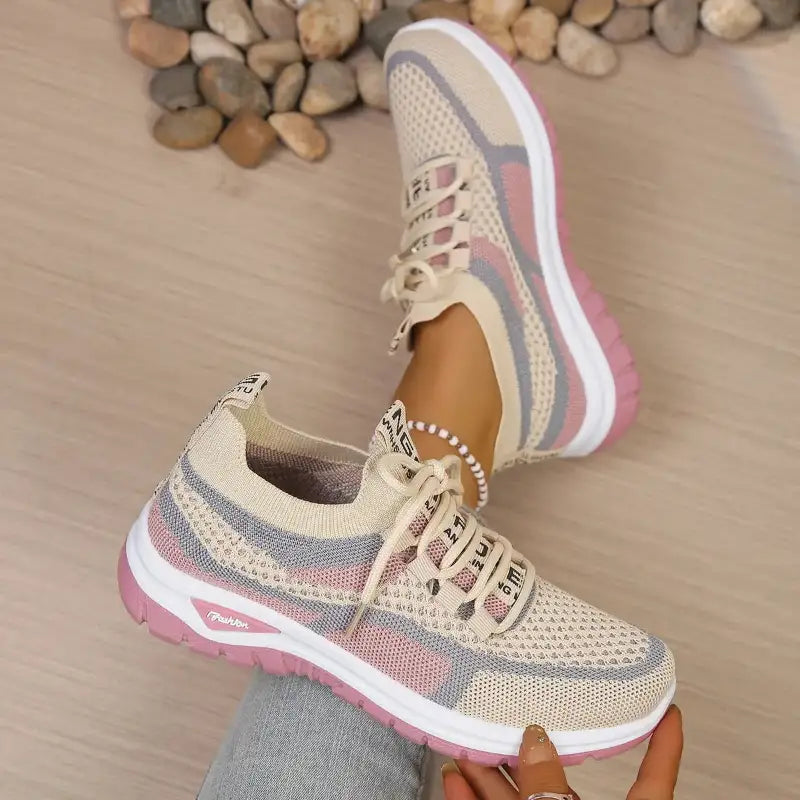 Women's shoes summer 2026 Khaki Pink Front View