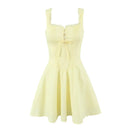 ladies dresses uk, YENKYE New Women Elegant Party Mini Dresses Yellow