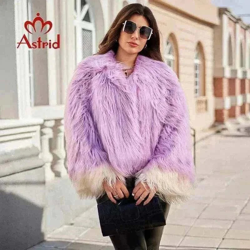  Astrid Faux Fur Coat Women 2024 Winter Loose