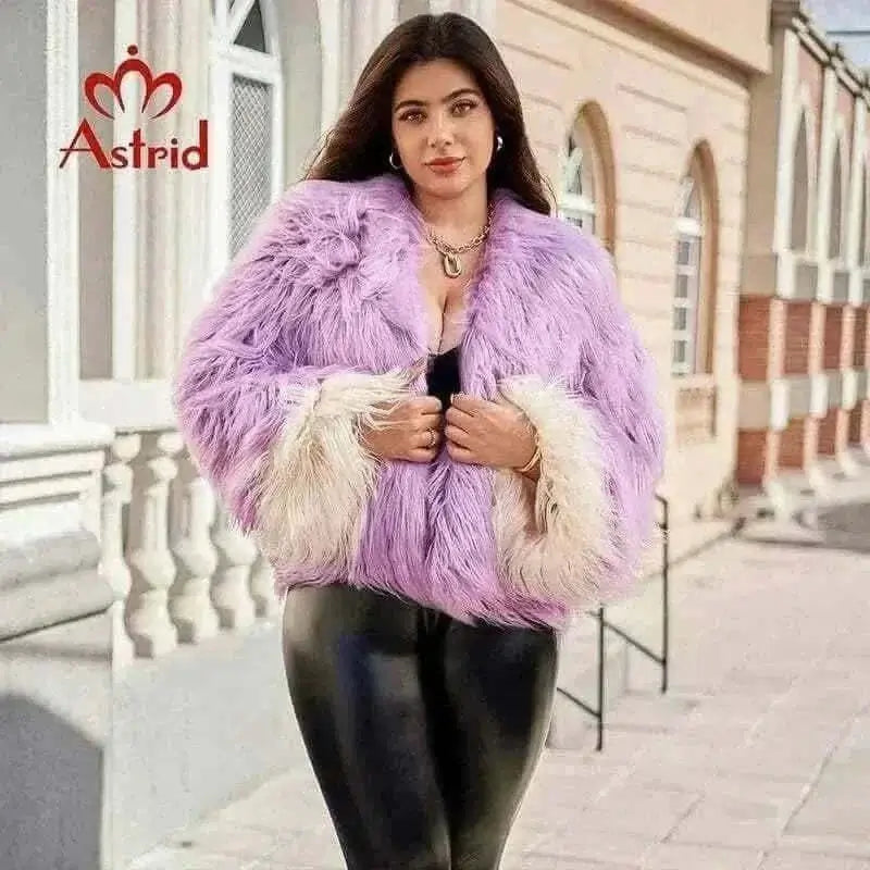 ladies coats and jackets offers Astrid Faux Fur Coat Purple Women
