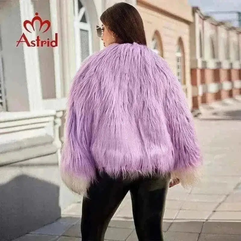 ladies coats and jackets offers Astrid Faux Fur Coat Women Back View