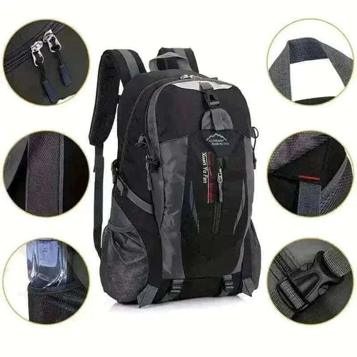 backpack uk offers Outdoor Black Backpack Men's Large Capacity Travel 15kg