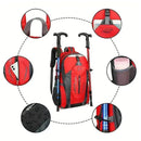 backpack uk offers  Outdoor Red Backpack Men's Large Capacity Travel 15kg Features pic