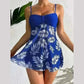 best swimwear uk, Model Wearing 2024 Tankini Swimsuit with Shorts Front View