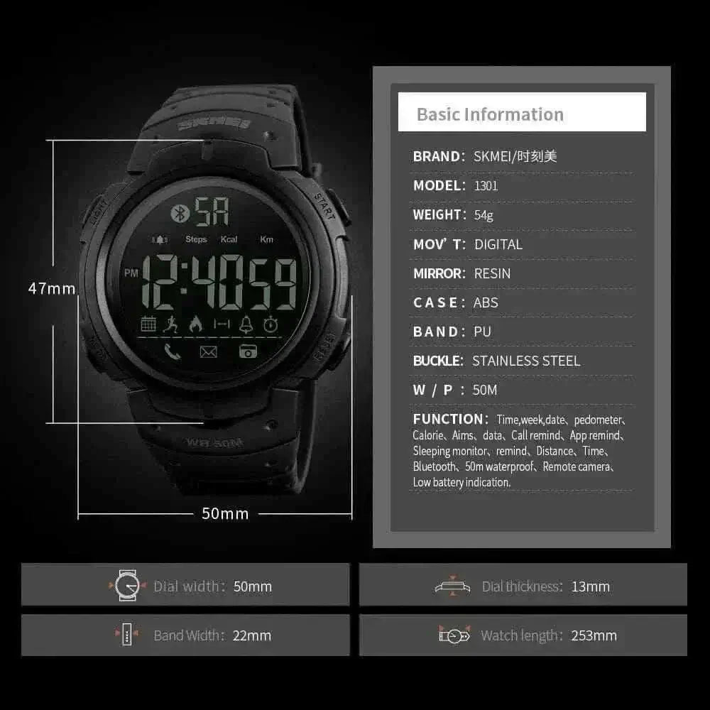 BLUETOOTH SMART WATCH WITH REMOTE CAMERA.