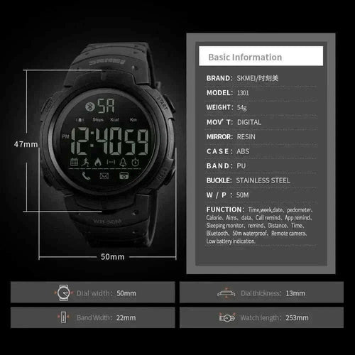 BLUETOOTH SMART WATCH WITH REMOTE CAMERA.