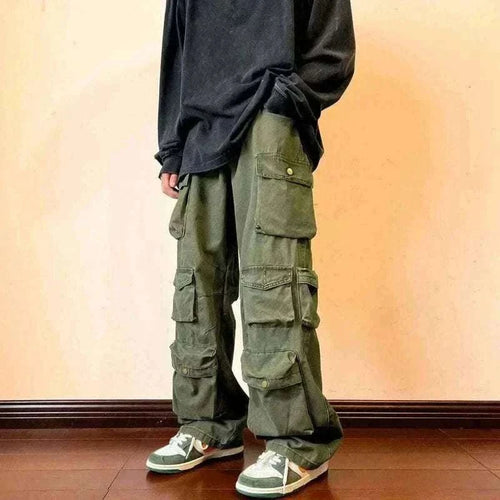 cargo pants - MULTI POCKET CARGO PANTS.