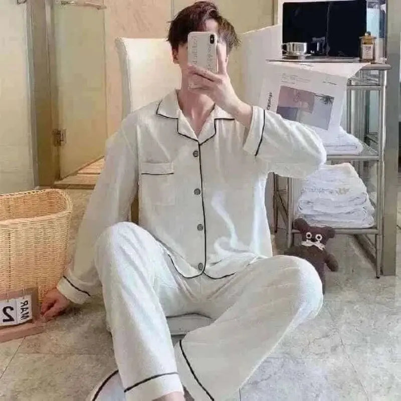 Cotton Comfy White Pajama Set
