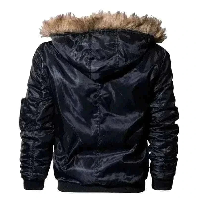 winter coats men ,Dapper Bomber Jacket with Faux Fur.