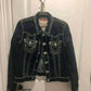 denim jackets uk offers Streetwear Vintage Black Buddha Head Denim Jacket Front View