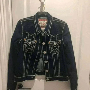 denim jackets uk offers Streetwear Vintage Black Buddha Head Denim Jacket Front View