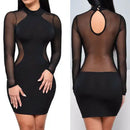 dresses uk |  New Women Summer Casual Long Sleeve O-Neck Backless Black Dresses