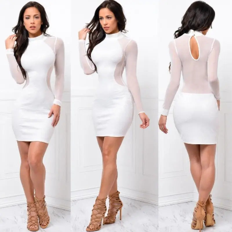 dresses uk |  New Women Summer Casual Long Sleeve O-Neck Backless White Dresses