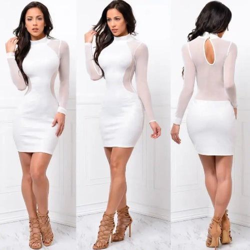 dresses uk |  New Women Summer Casual Long Sleeve O-Neck Backless White Dresses