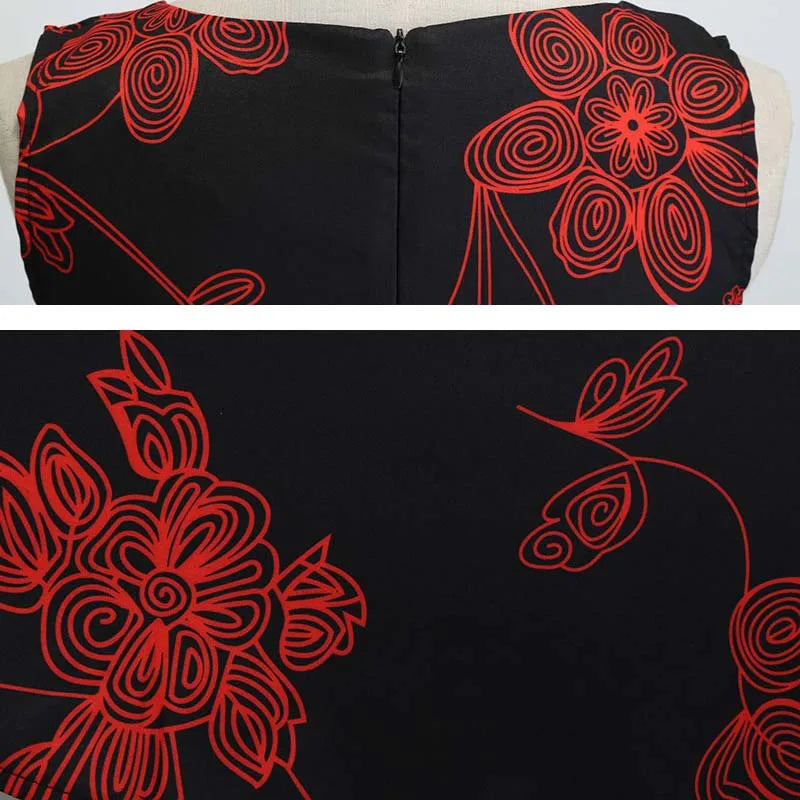 dresses uk | Summer Women Dresses Casual Floral Printed Front View Materials