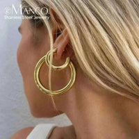 Large Hoop Earrings-eManco Stainless Steel Large Hoop