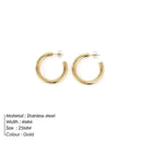 eManco Stainless Steel Large Hoop Earrings Hip Hop Style Women's Jewelry Multi-Size Stacking Earrings Party Favors.
