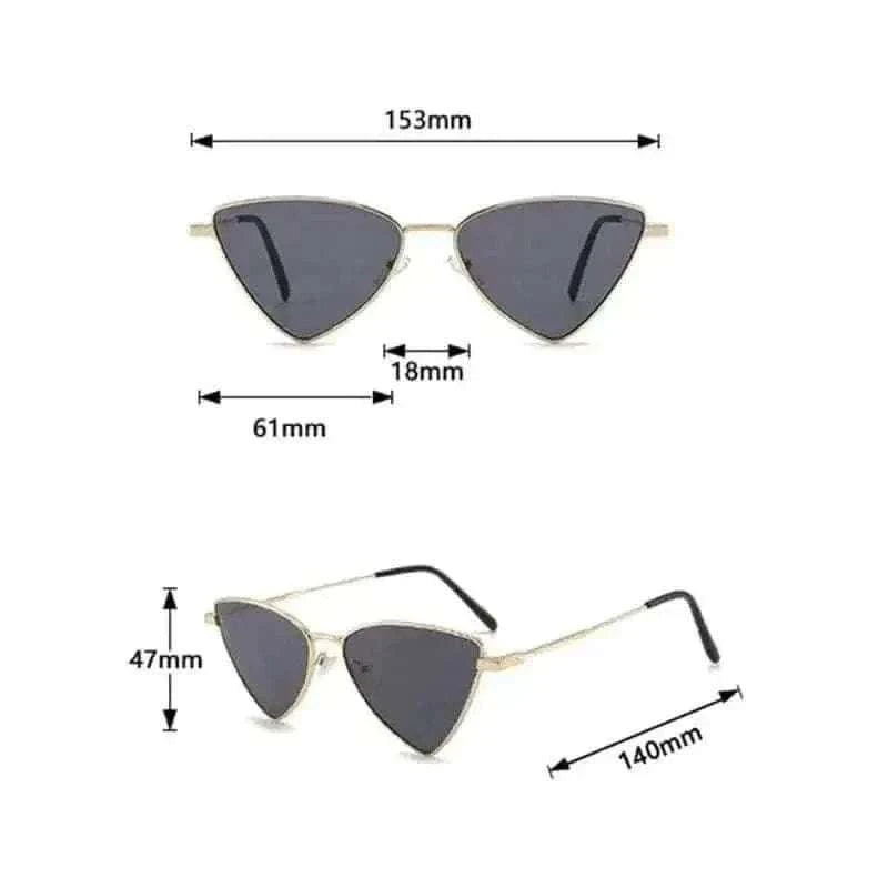 Fashion Hot Metal Sunglasses Triangle Hip Hop Cyberpunk Stylish Irregular Small Frame Sun glasses Women Travel Cool Eyewear.