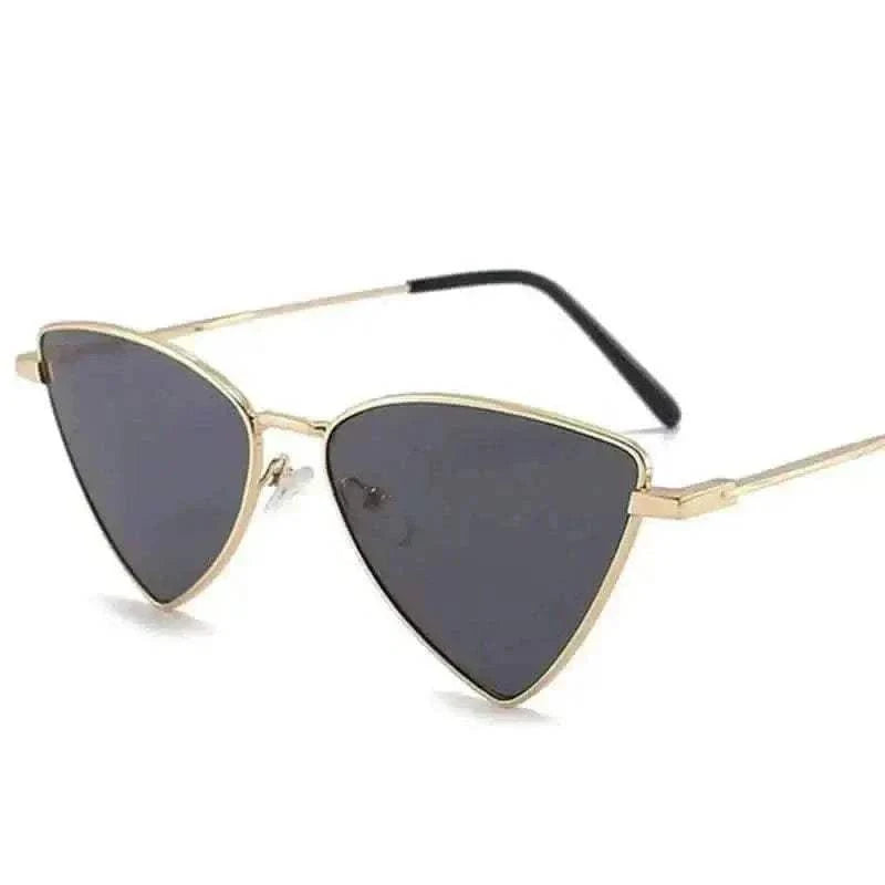 Fashion Hot Metal Sunglasses Triangle Hip Hop Cyberpunk Stylish Irregular Small Frame Sun glasses Women Travel Cool Eyewear.