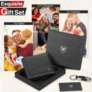 Men's Leather Wallets-Genuine Leather Wallet Men Classic Black Soft Purse Coin Pocket Credit Card Holder.