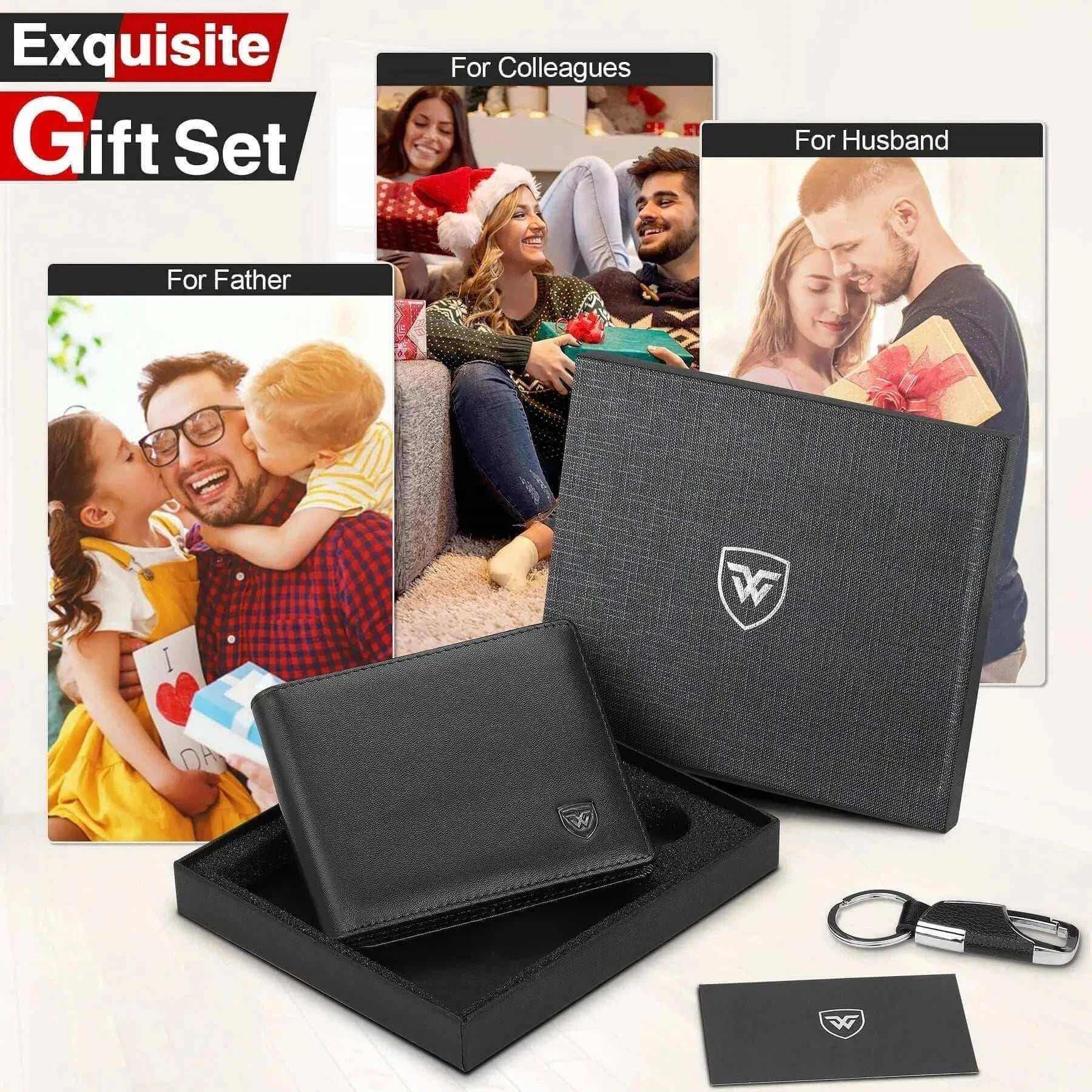 Men's Leather Wallets-Genuine Leather Wallet Men Classic Black Soft Purse Coin Pocket Credit Card Holder.