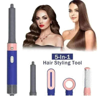 Hair Curler - GerTong 5-in-1 Curling Iron Set with Brush & Fast