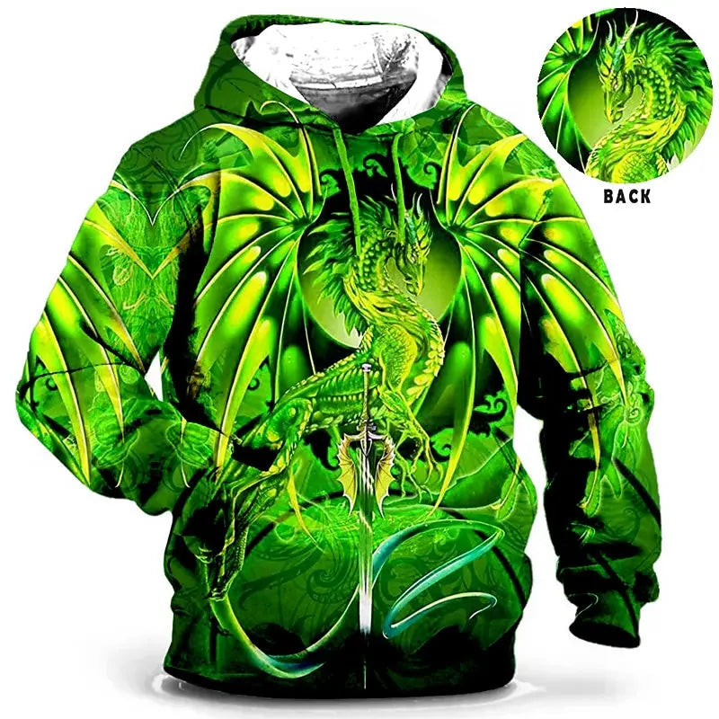 hoodie uk | Men's Hoodie for Men Clothing 3D Printed sweatshirts Green