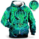 hoodie uk | Men's Hoodie for Men Clothing 3D Printed sweatshirts Green Back View