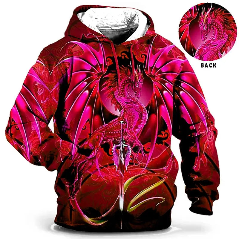 hoodie uk | Men's Hoodie for Men Clothing 3D Printed sweatshirts Red