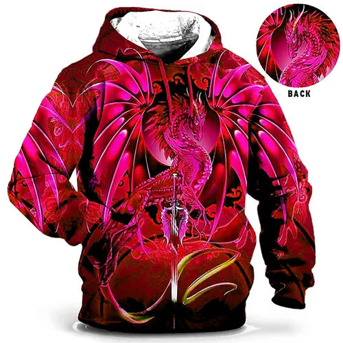 hoodie uk | Men's Hoodie for Men Clothing 3D Printed sweatshirts Red