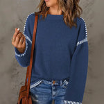jumper clothing, Women's Sweaters Navy Blue Autumn Winter 2025