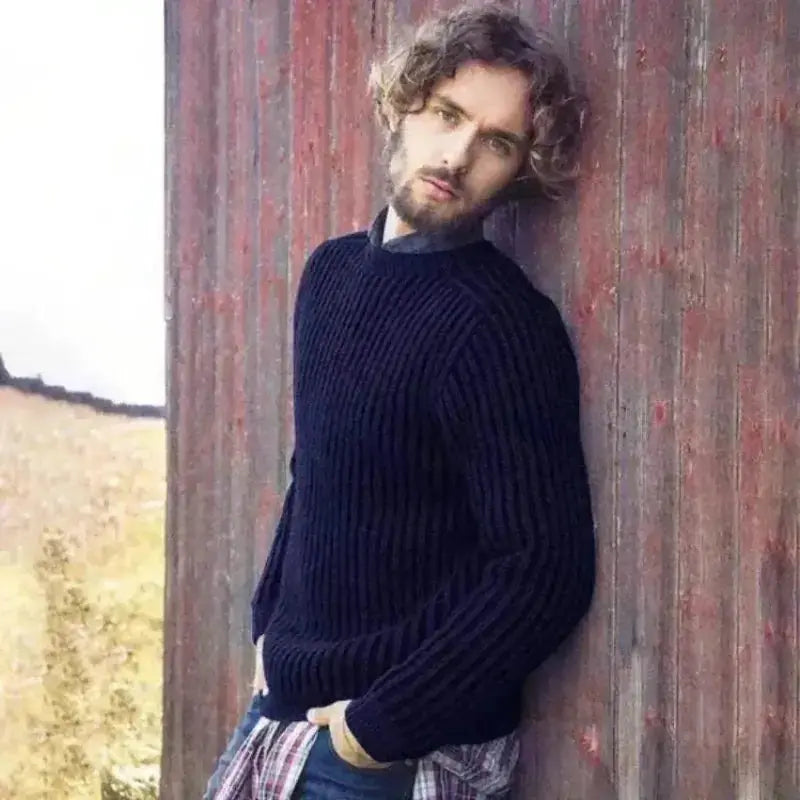 mens sweaters uk  | Men Sweater Long Sleeve Straight  Neck Pullover
