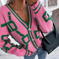 jumpers uk , Autumn Winter Jacquard Knitted Coat